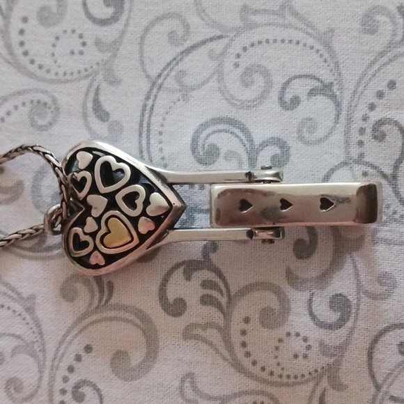 Brighton Floating Heart Badge Clip Necklace - Picture 5 of 8